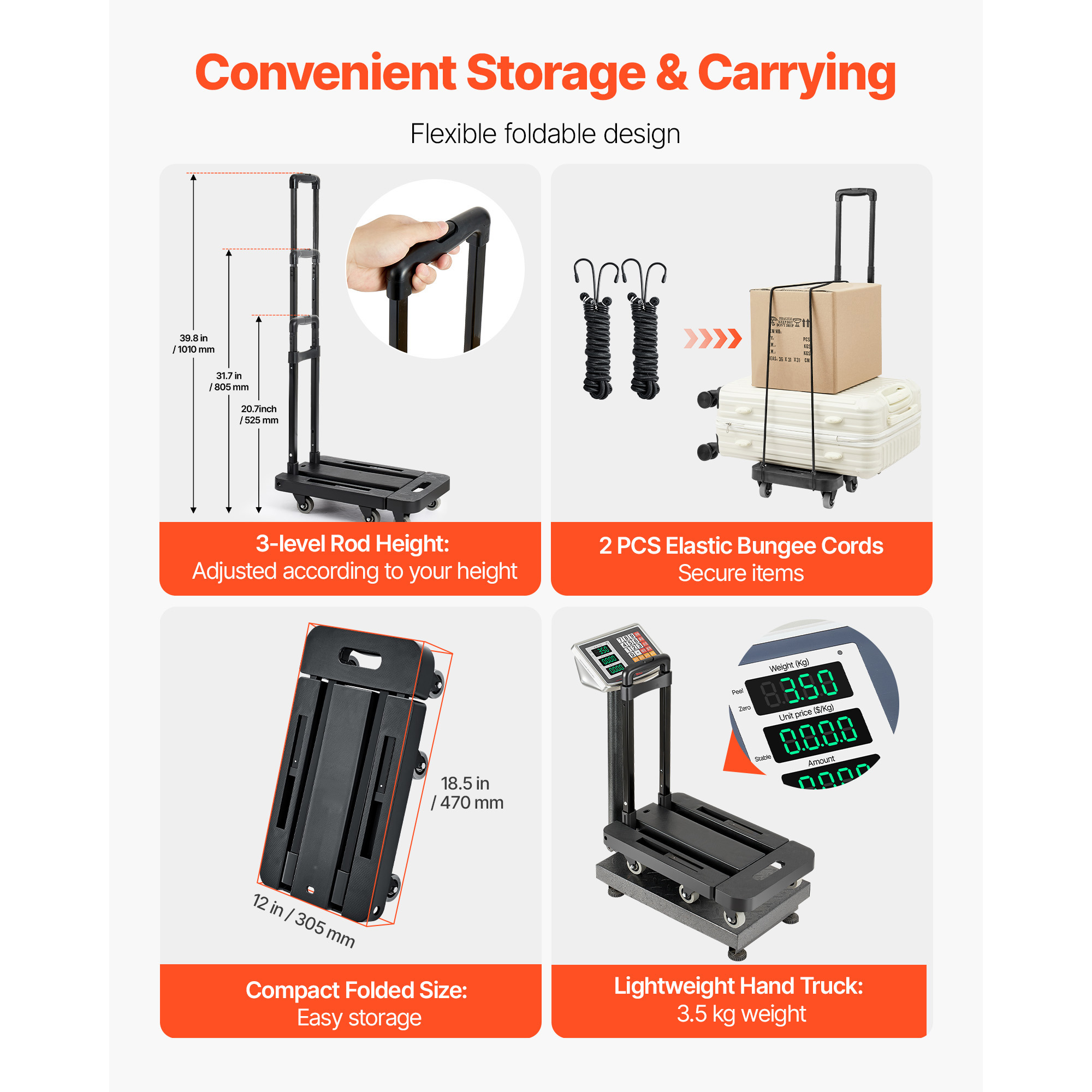 SucceBuy 500LBS Folding Hand T – обзор и цена Sports Equipment Trolley