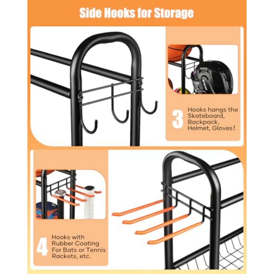 Basketball Rack Rolling Basket – обзор и цена Sports Equipment Organizer Rack