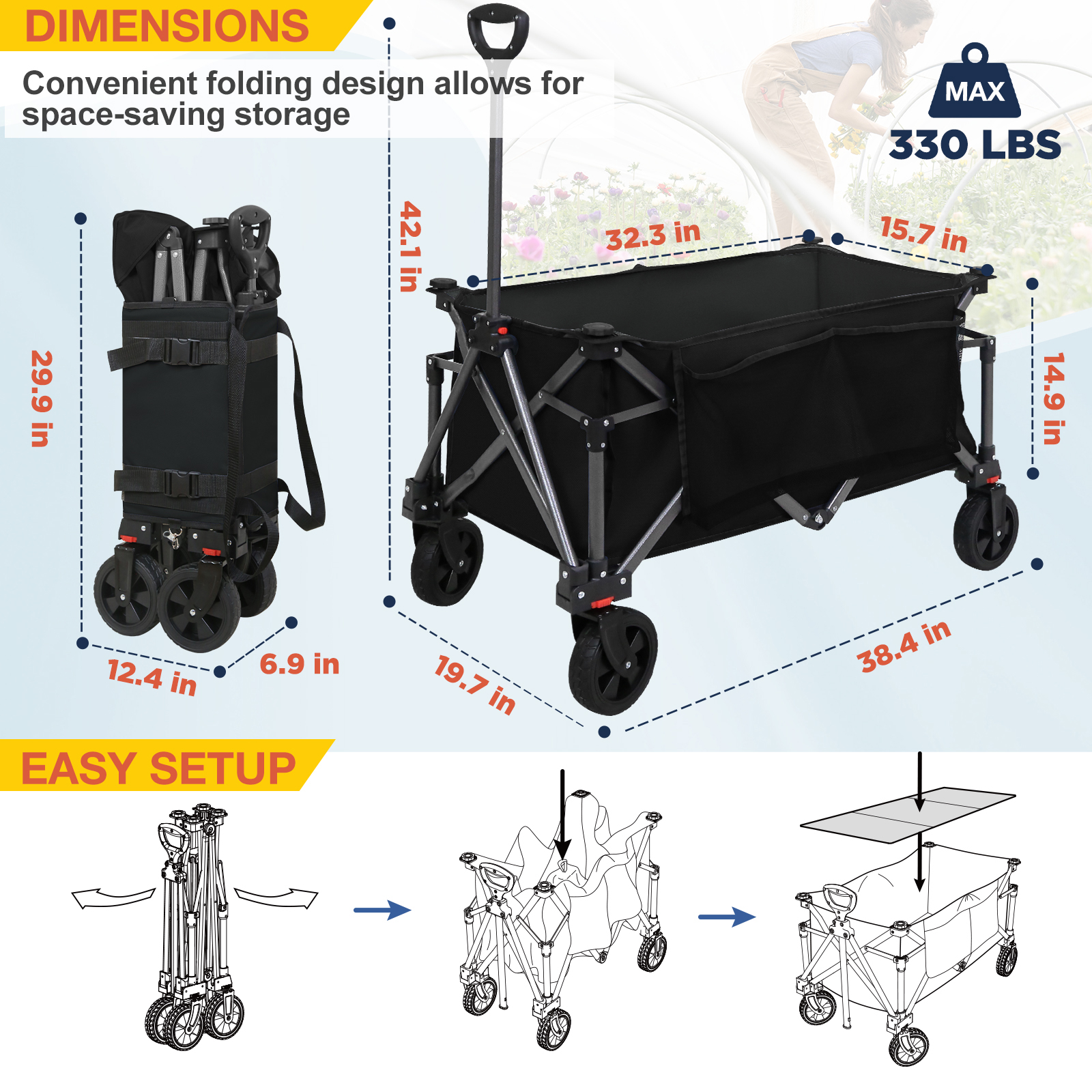 Heavy-Duty Folding Collapsible – обзор и цена Sports Equipment Trolley