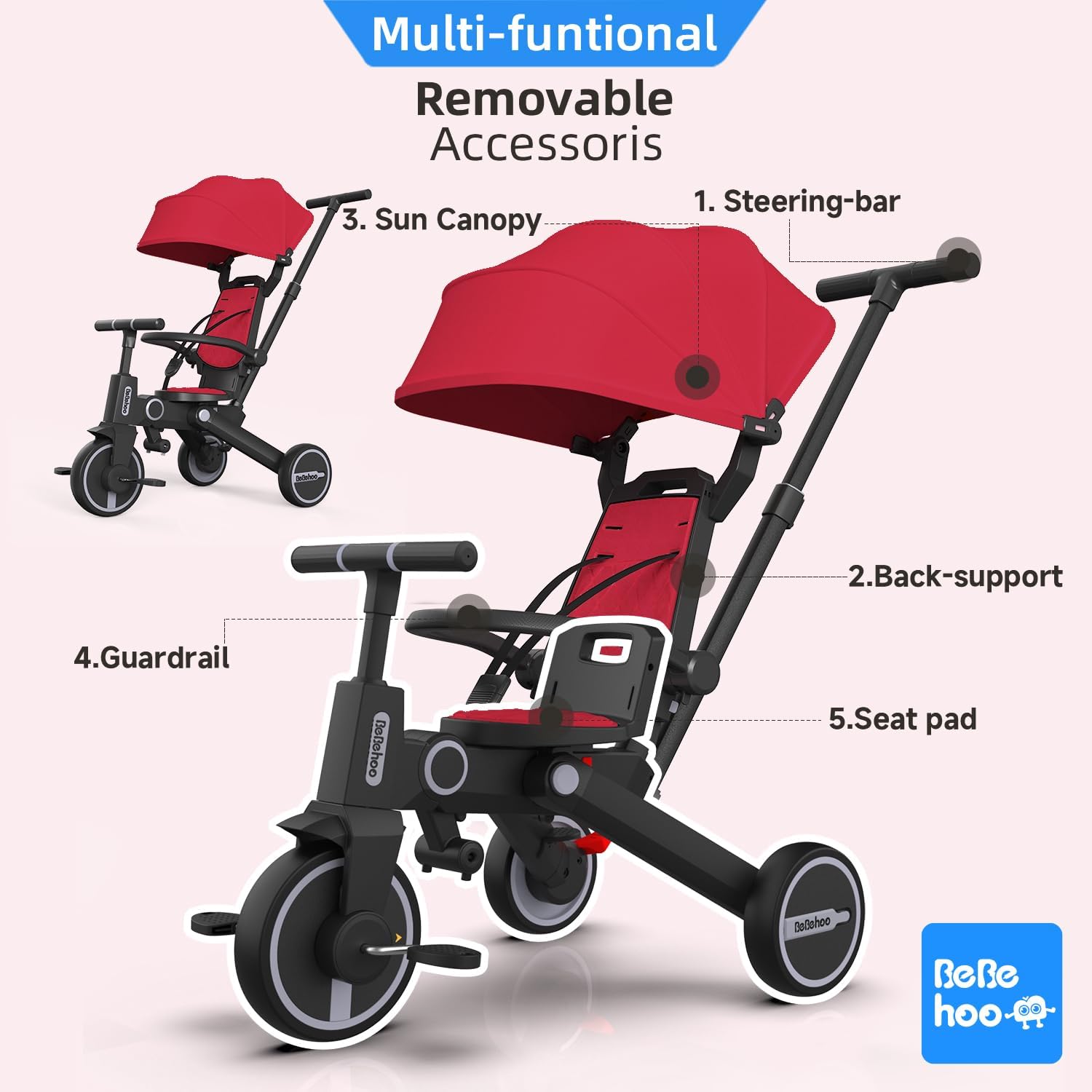 7-in-1 Foldable Tricycle Strol – обзор и цена Balance Bike Kids