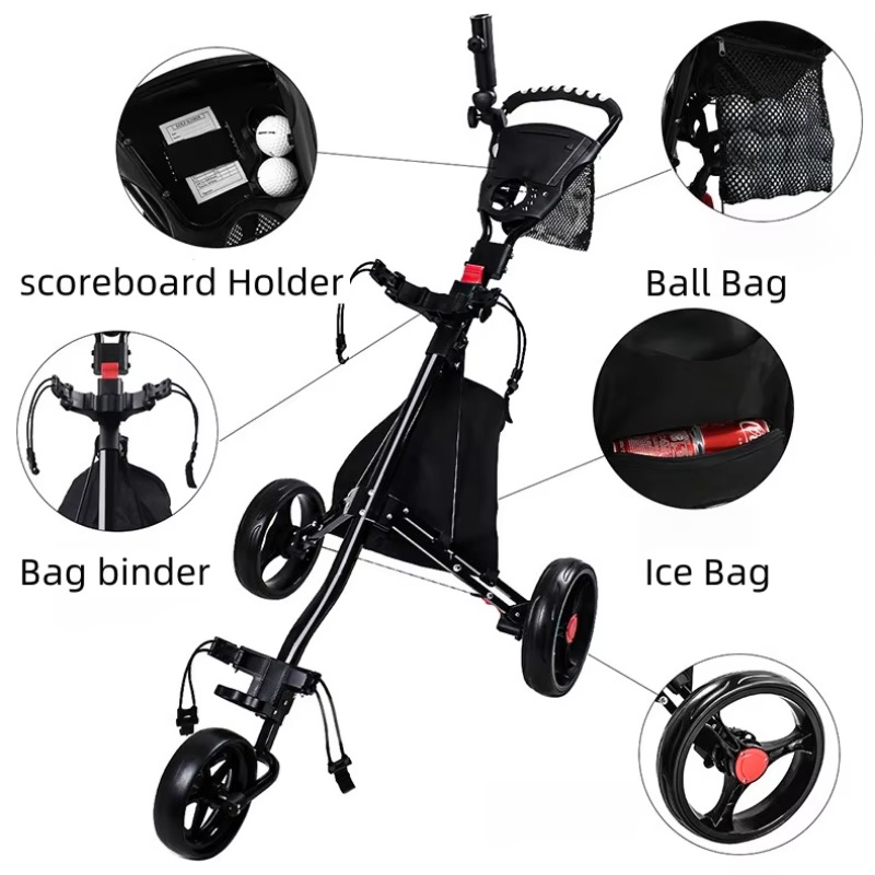 2026 Three-Wheeled Foldable Al – обзор и цена Sports Equipment Trolley