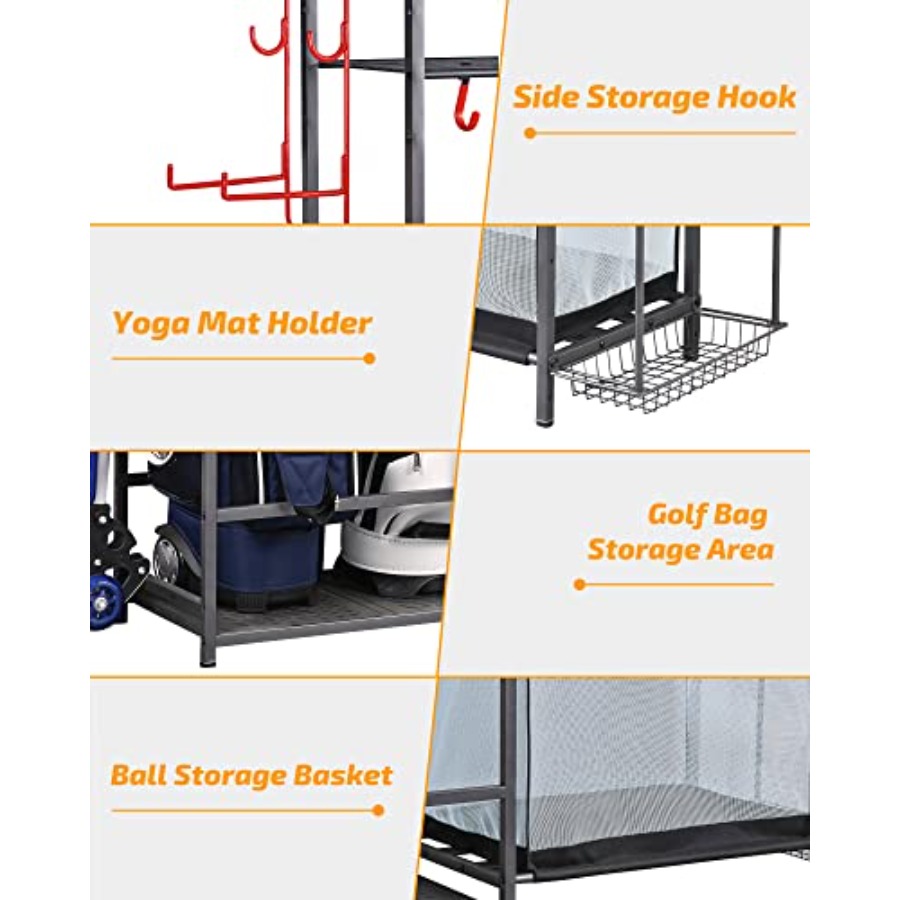Extra Large Golf Storage Ball  – обзор и цена Sports Equipment Organizer Rack