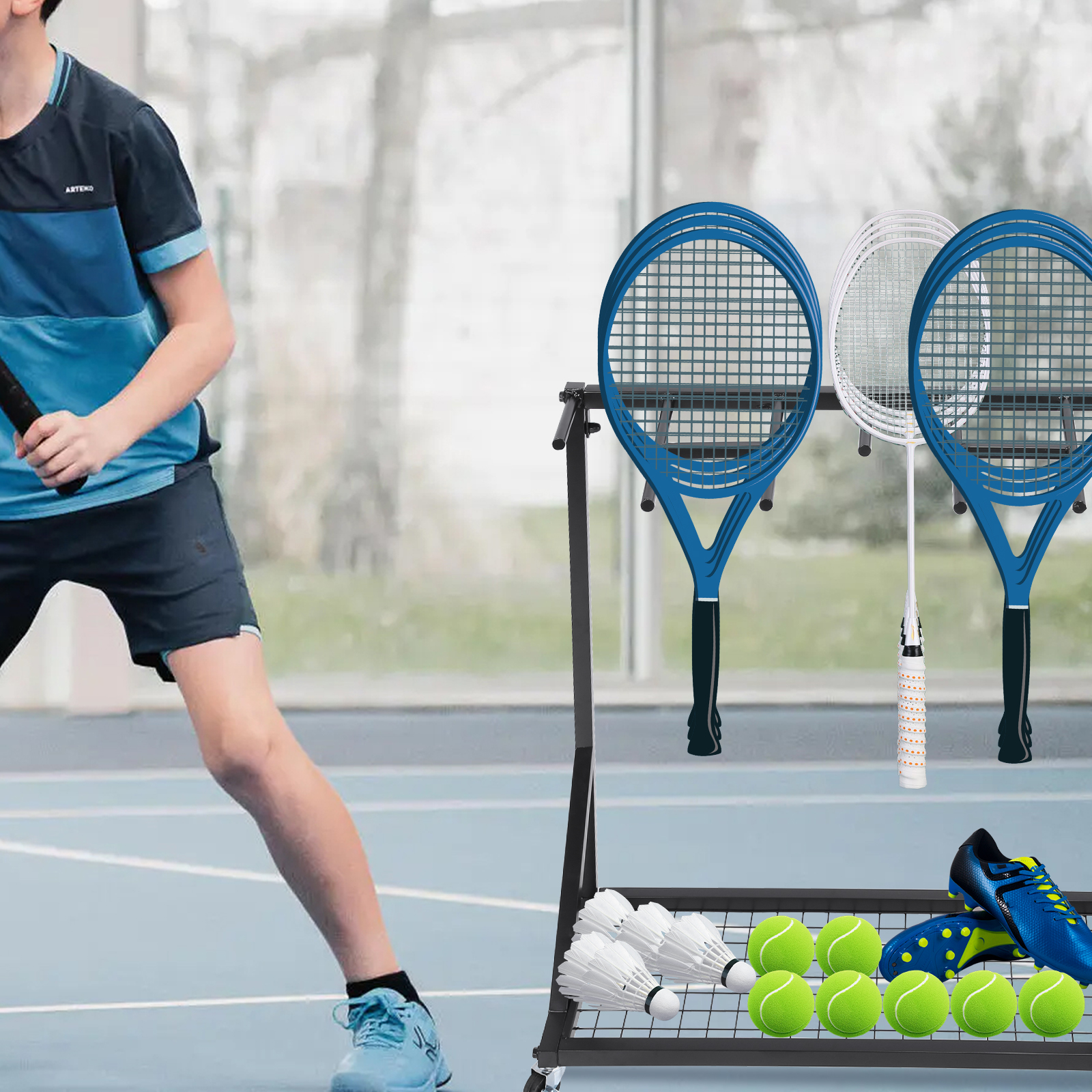 Sports Racquet Storage Organiz – обзор и цена Sports Equipment Organizer Rack